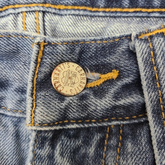 Carhartt men's blue relaxed fit bootcut casual denim streetwear jeans, Sz 32 - Picture 4 of 14